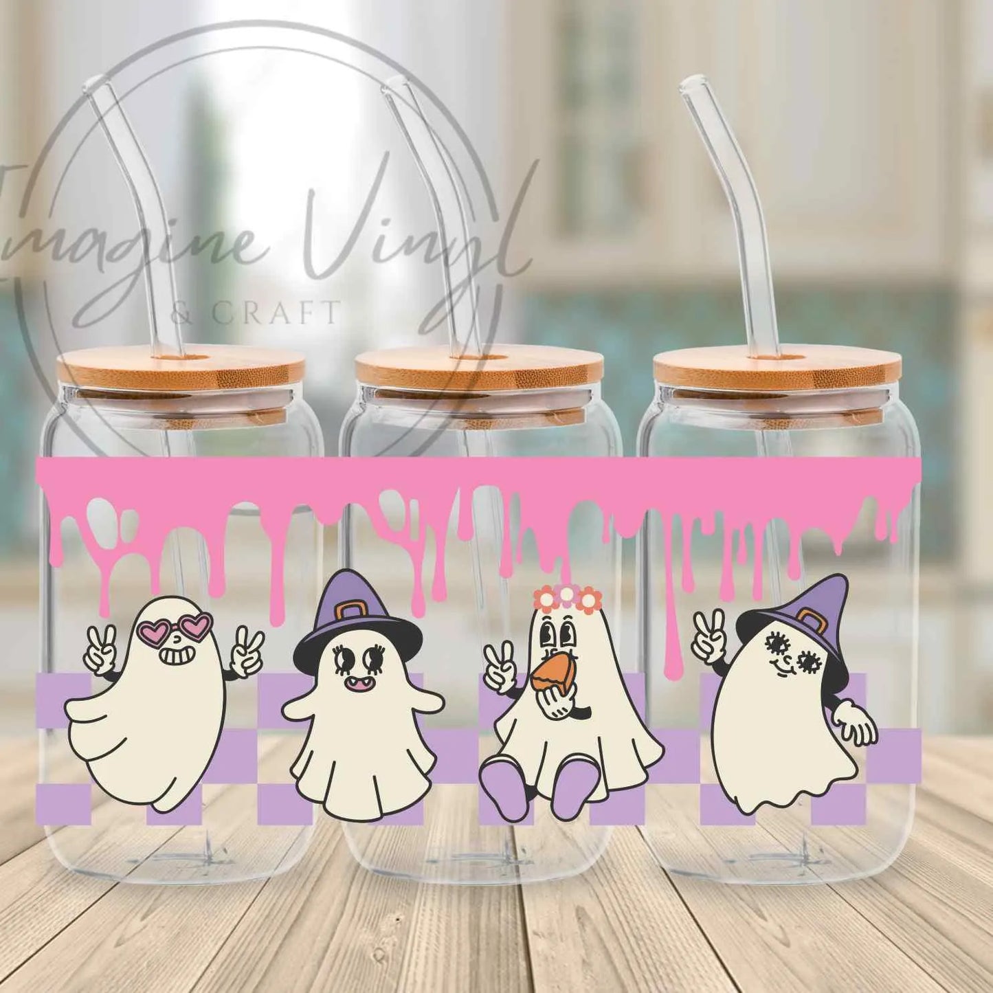 16oz UV DTF - Retro Halloween