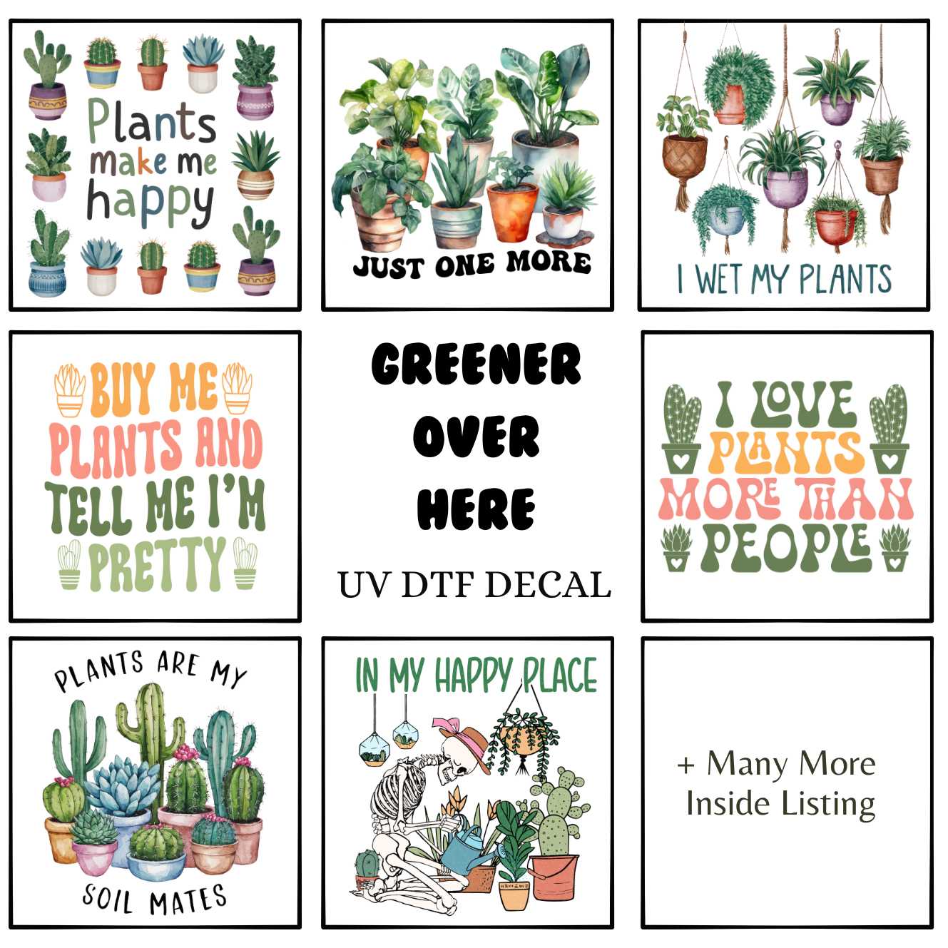 UV-DTF Greener Over Here Decals
