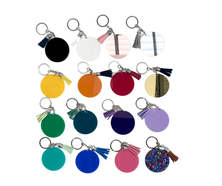 Acrylic Key Ring With Tassel