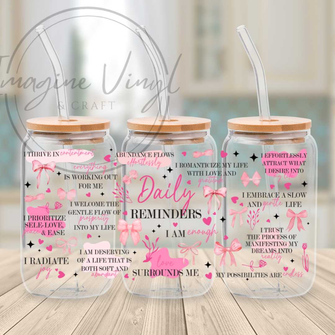 16oz UV DTF - Daily Affirmations