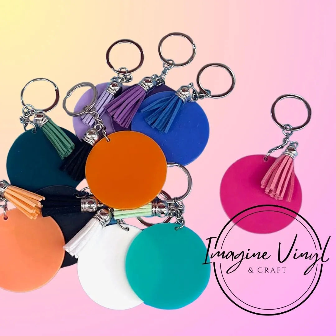 Acrylic Key Ring With Tassel
