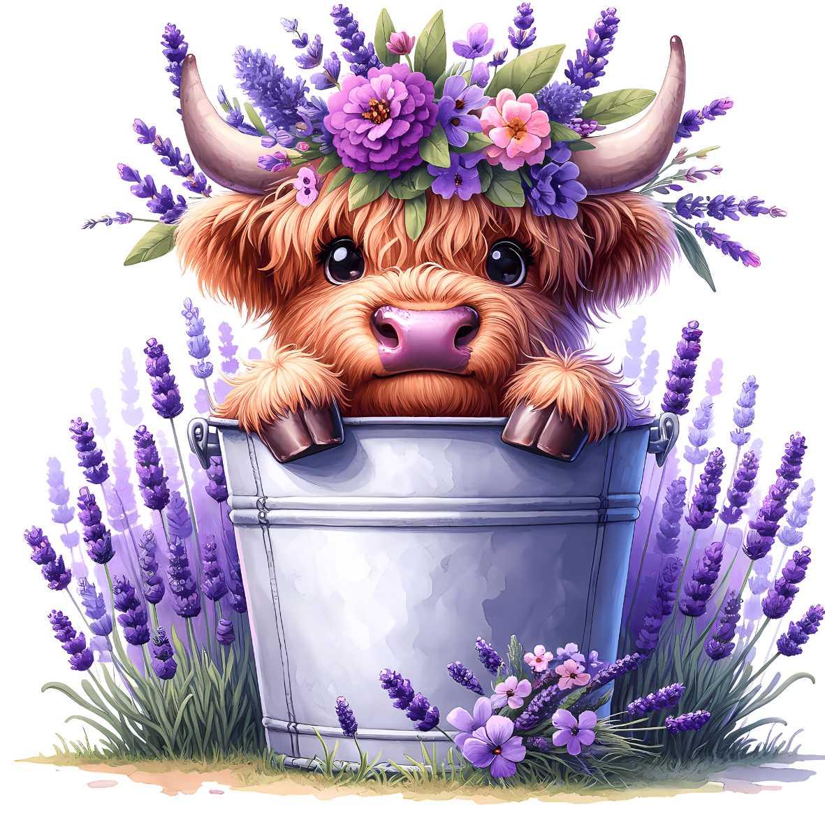 UV-DTF Bucket Highland Cow