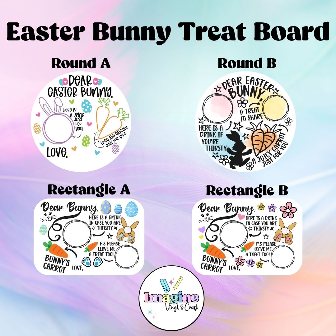 Easter Bunny Plate with UV DTF Decal