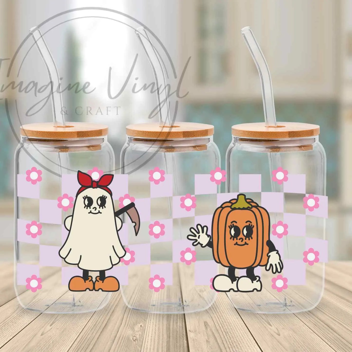 16oz UV DTF - Retro Halloween