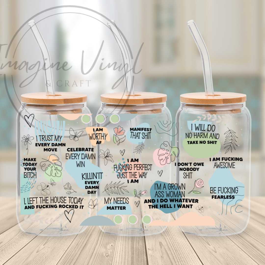 16oz UV DTF - Daily Affirmations