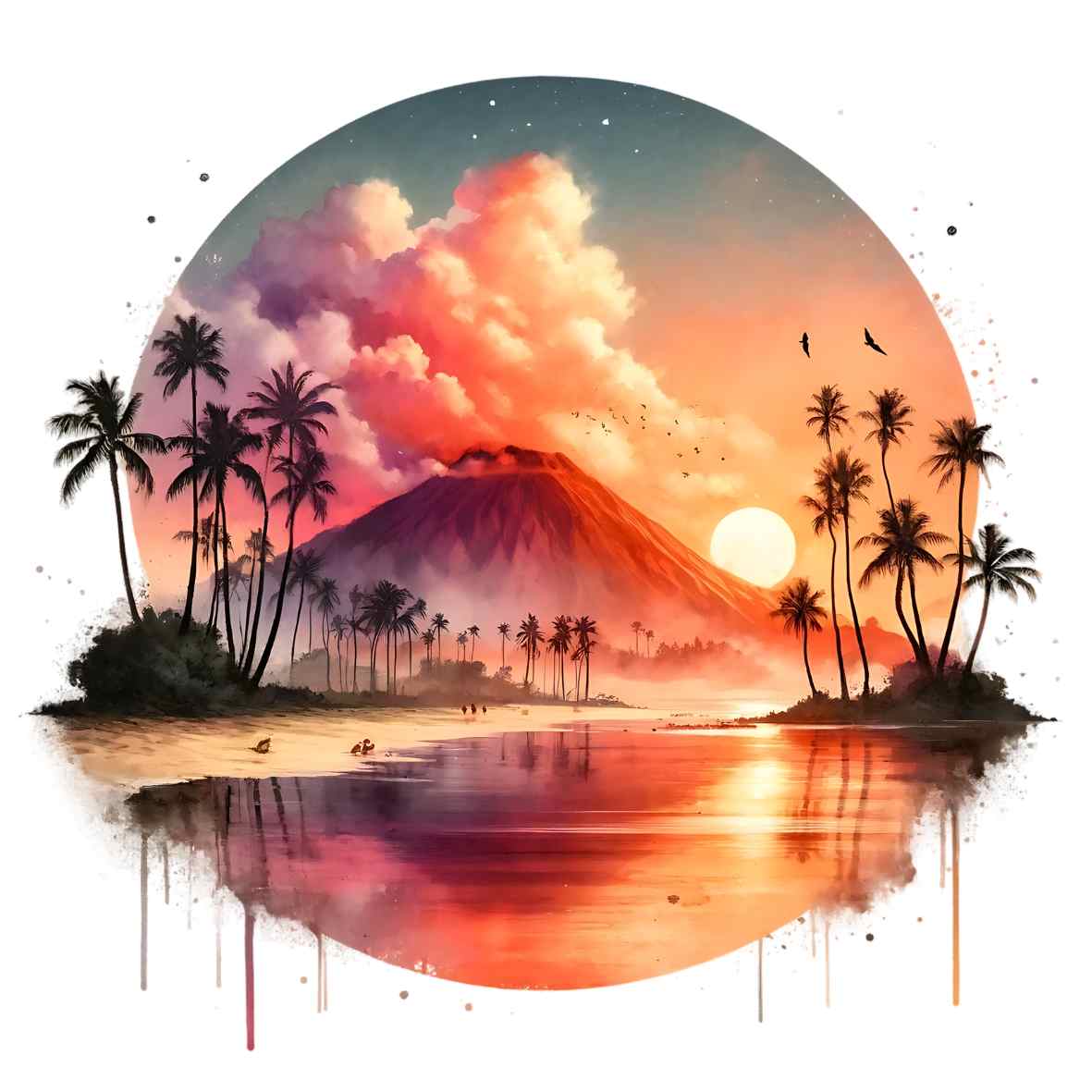 UV-DTF Hawaiian Sunset Decals