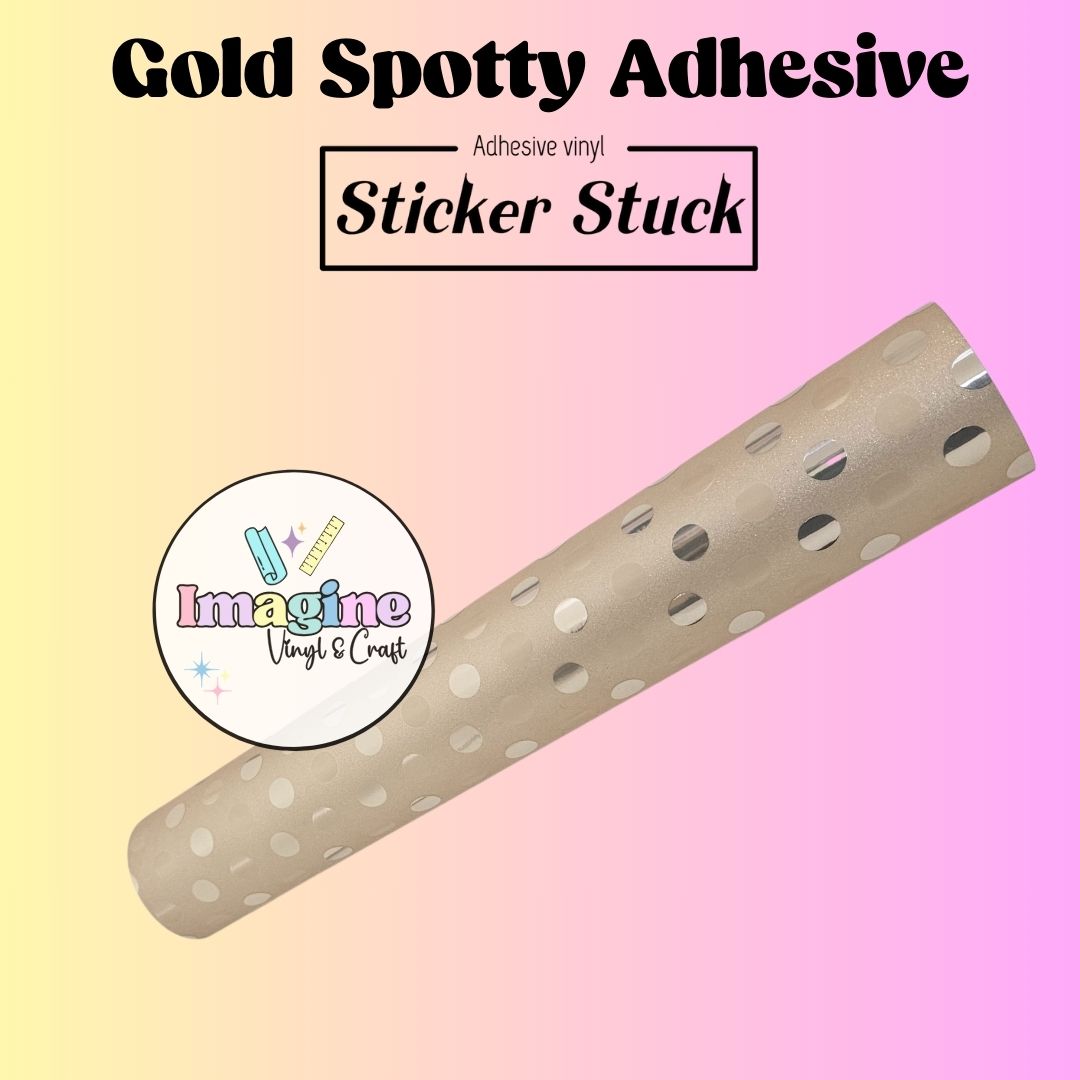 Sticker Stuck Gold Spotty Adhesive