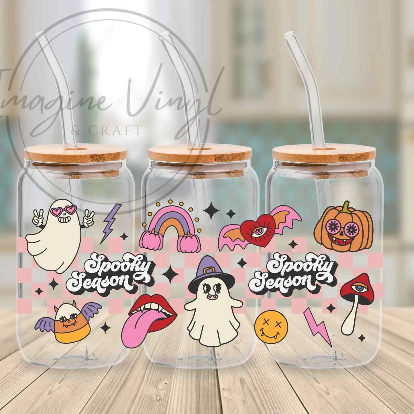 16oz UV DTF - Retro Halloween