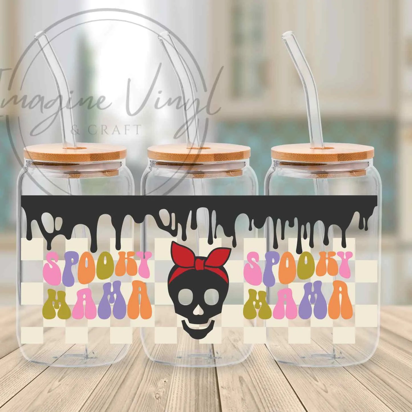 16oz UV DTF - Retro Halloween