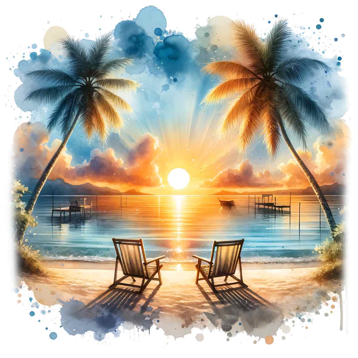 UV-DTF Hawaiian Sunset Decals