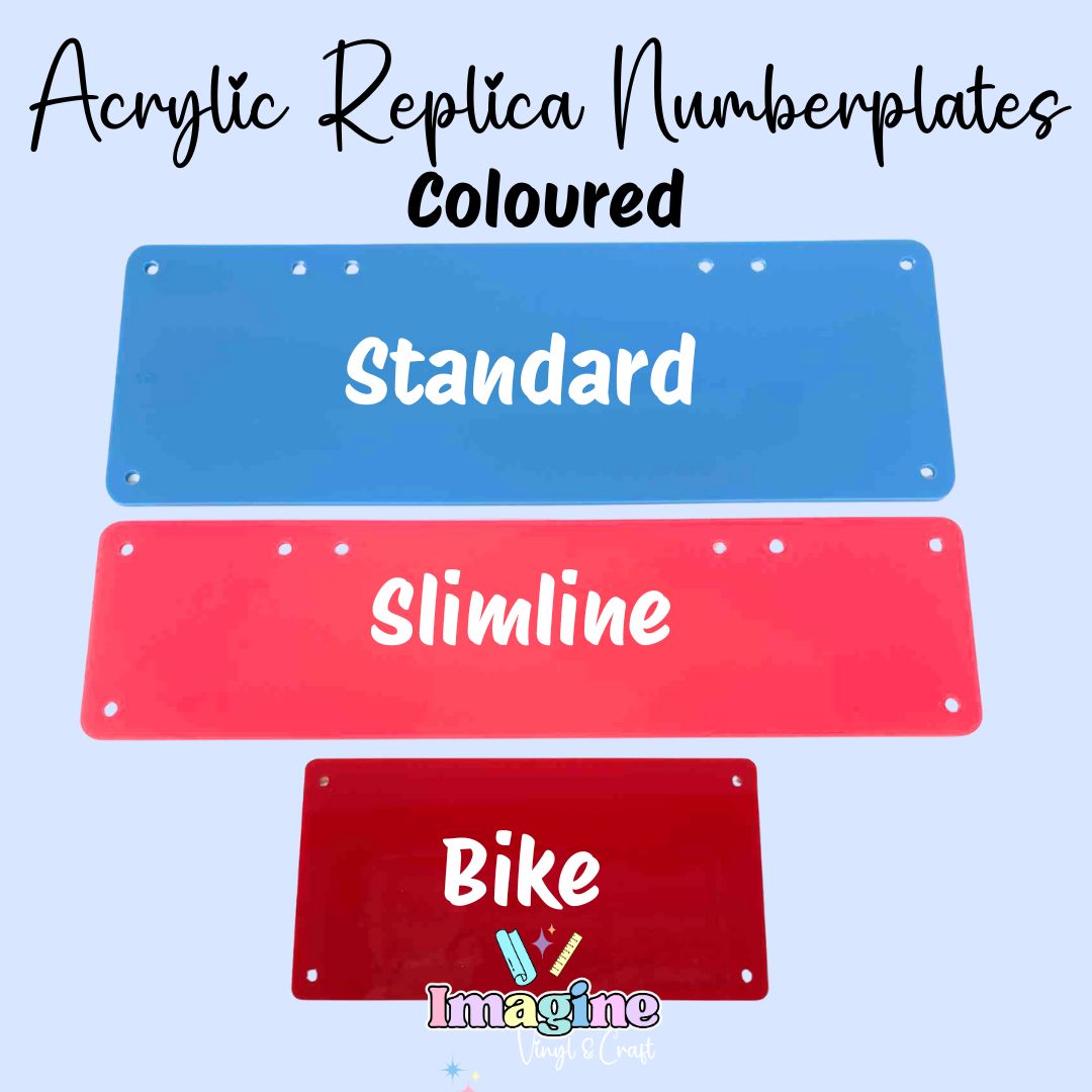 Acrylic Replica Numberplate Blanks - Coloured