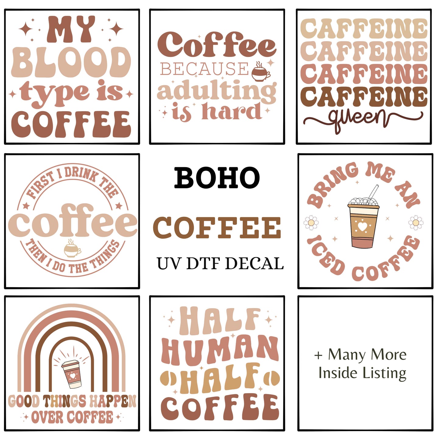UV- DTF Boho Coffee