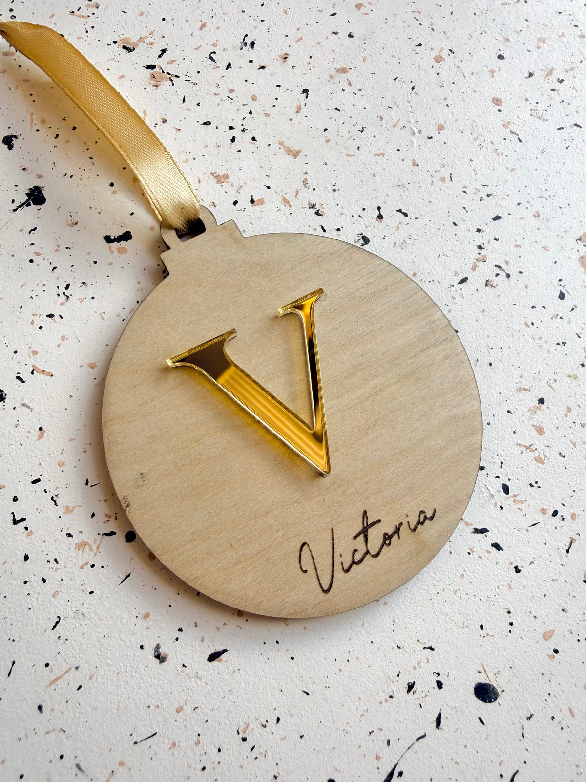 Wooden Initial Bauble