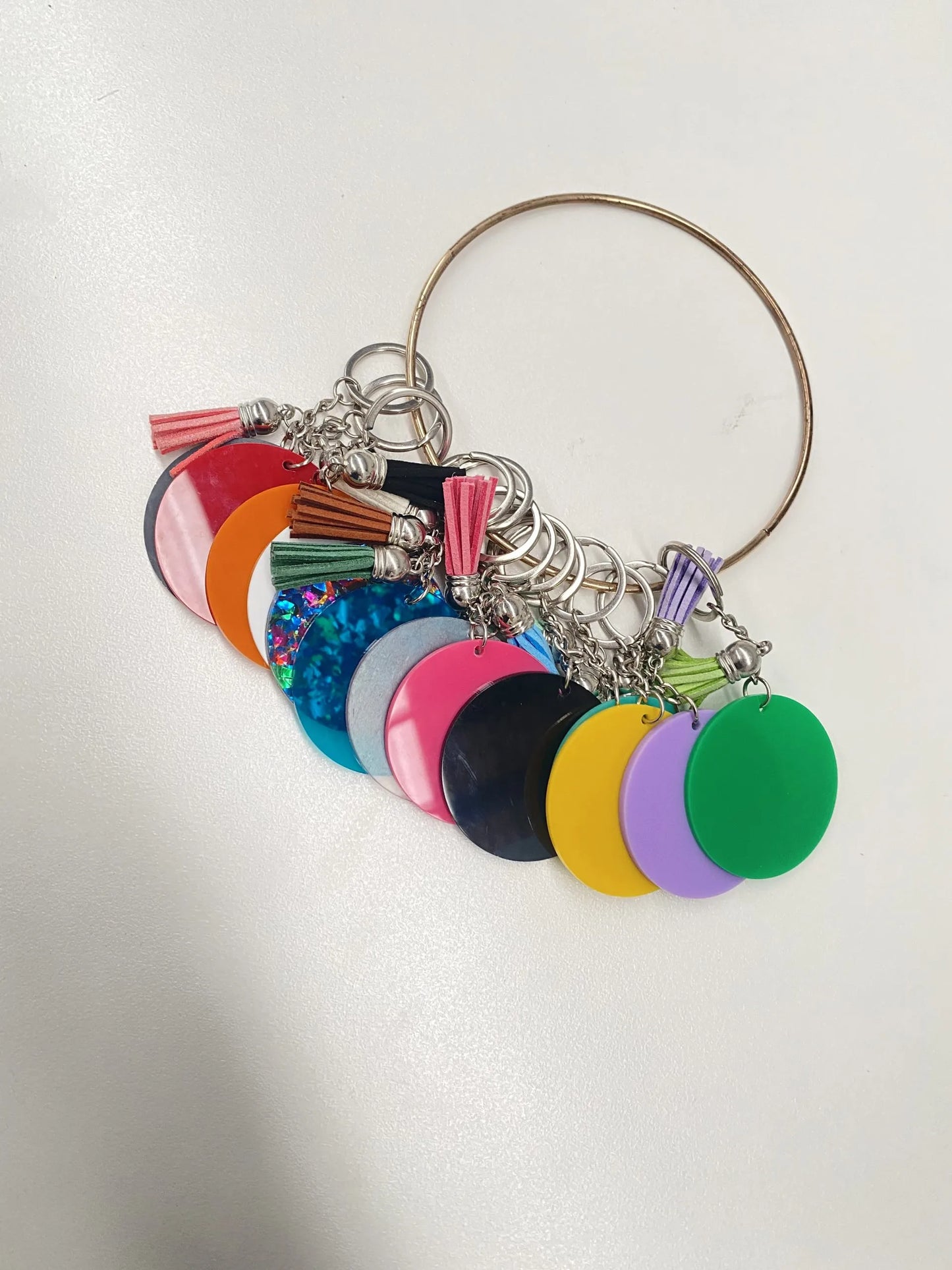 Acrylic Key Ring With Tassel