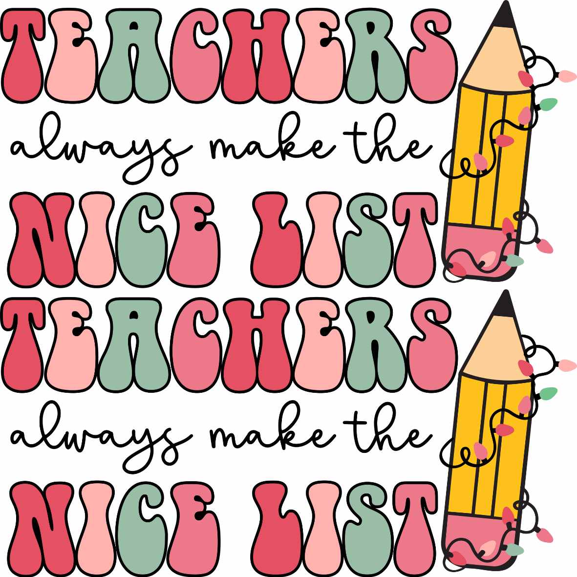 UV DTF Teacher Christmas Decals