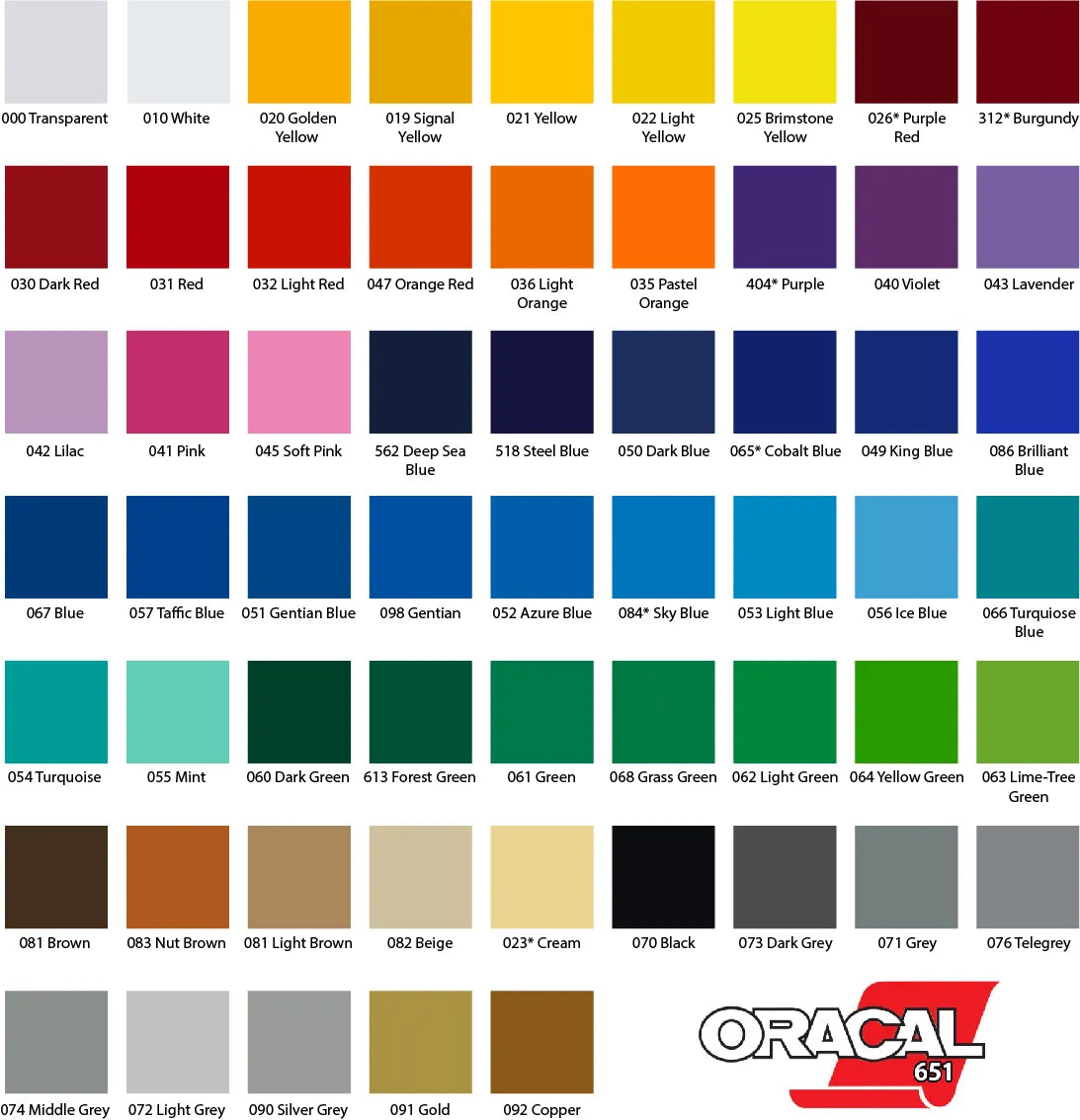 Oracal 651 - Adhesive Vinyl