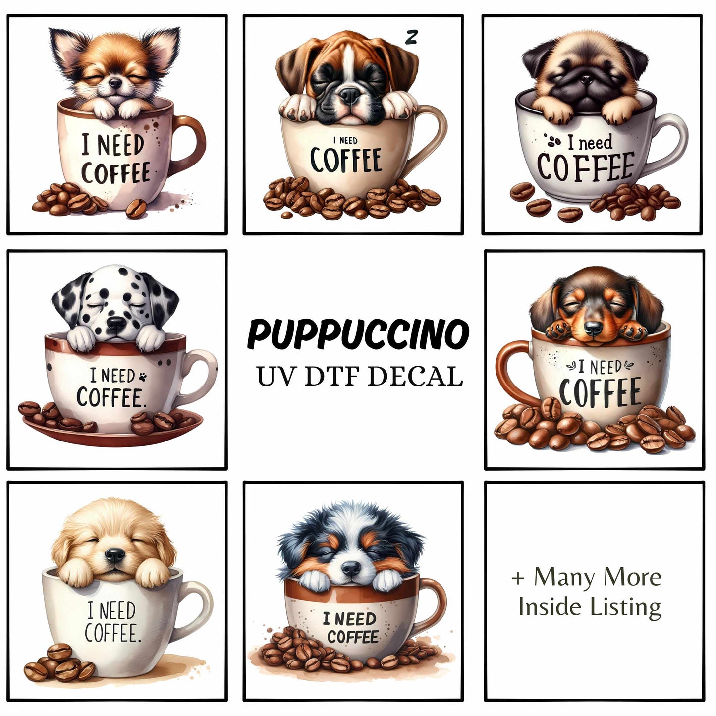 UV DTF - Puppuccino Decals