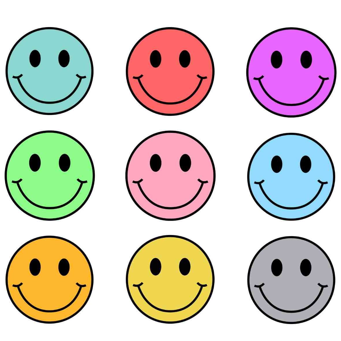 UV-DTF Smiles All Round Decals