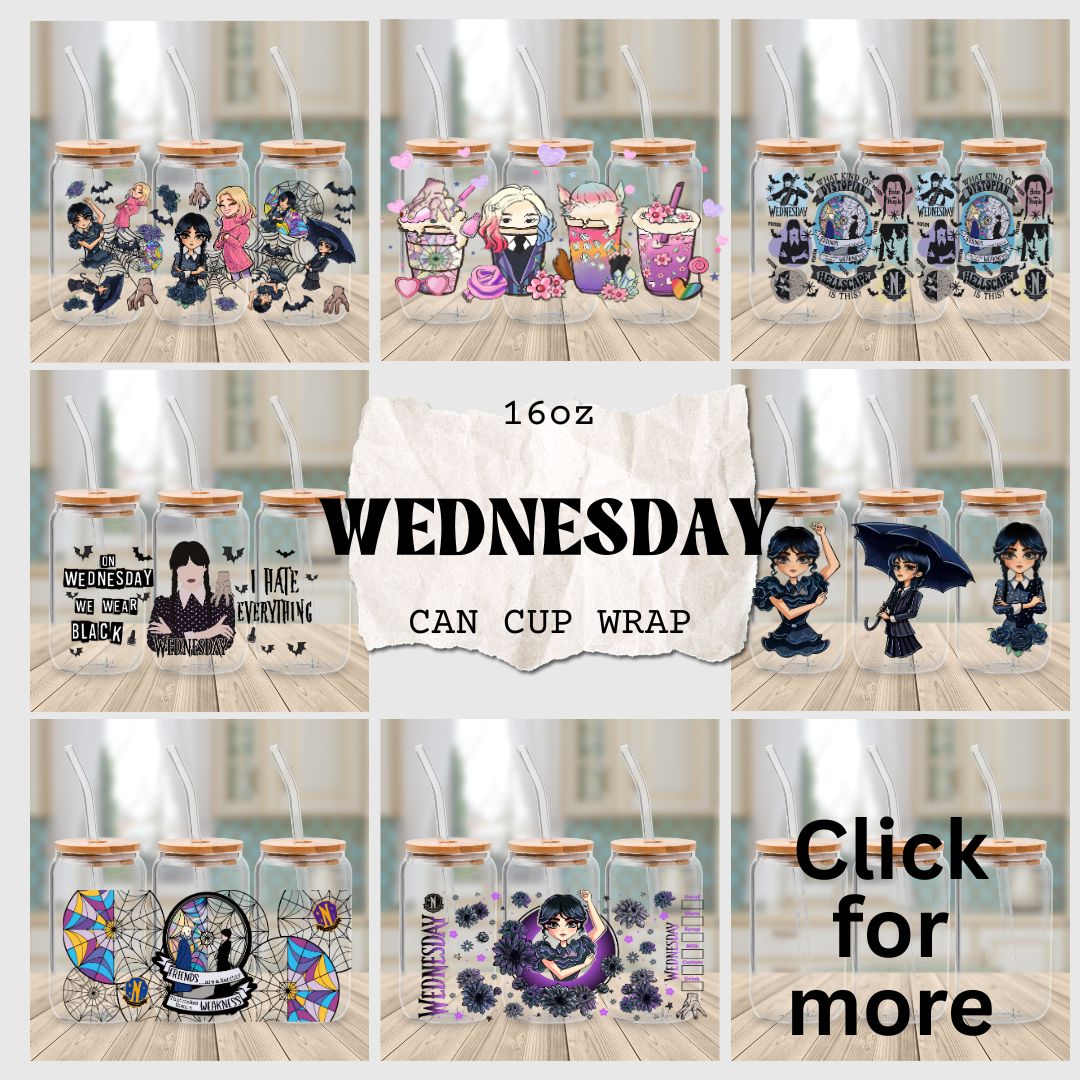 Secret -WEDNESDAY 16oz cup wrap