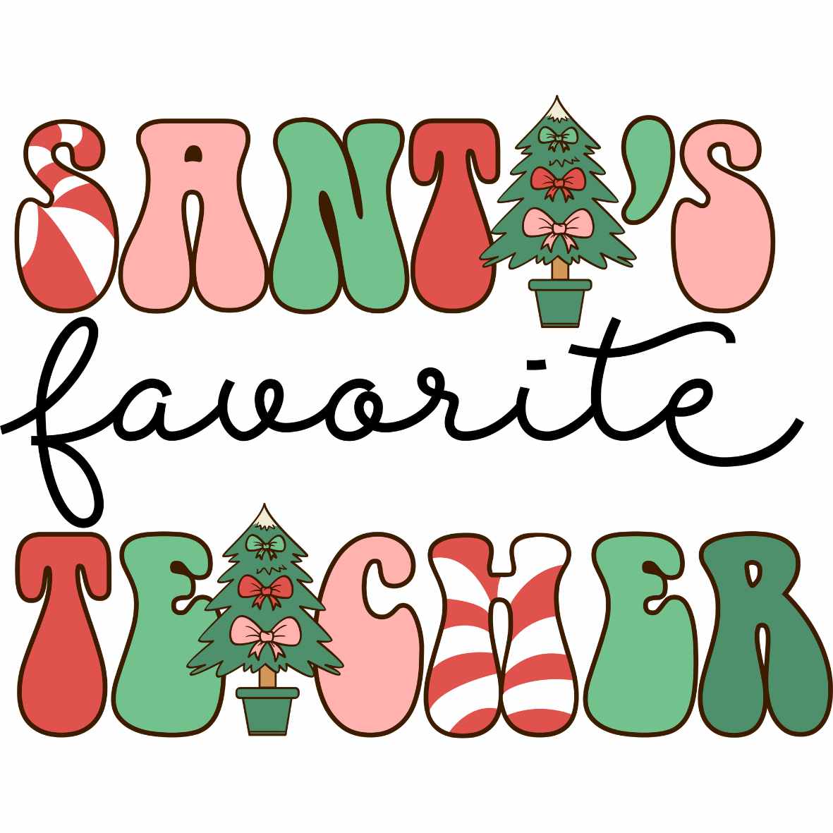 UV DTF Teacher Christmas Decals