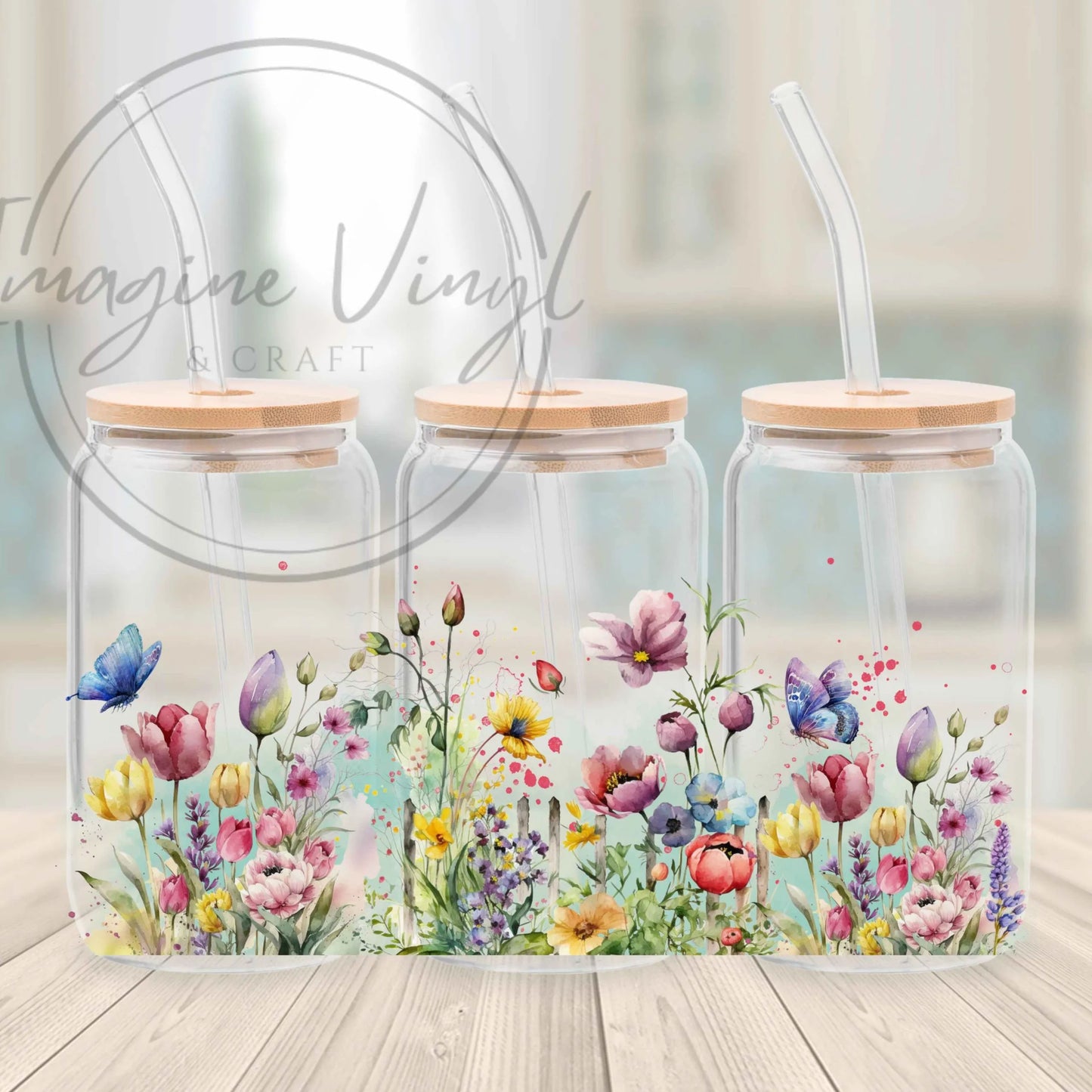 16oz UV DTF - Floral