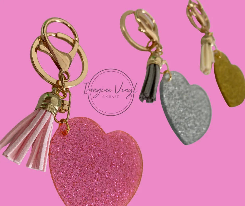 Glitter Heart Keyring