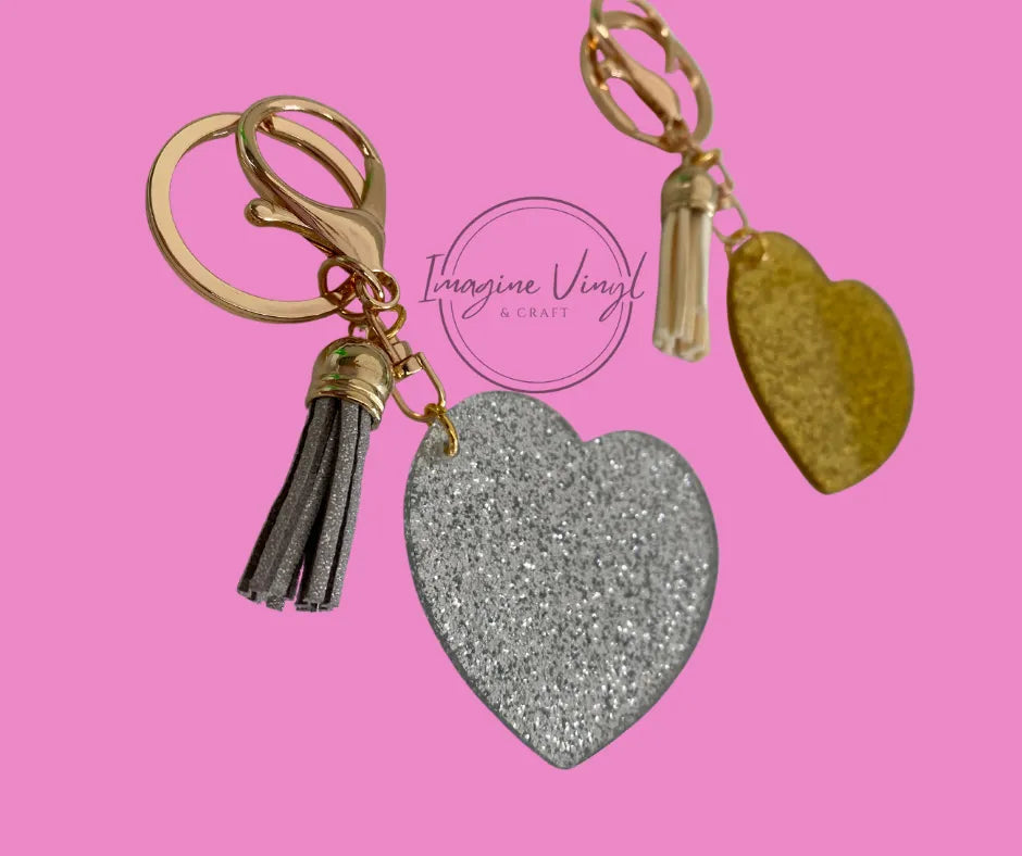 Glitter Heart Keyring