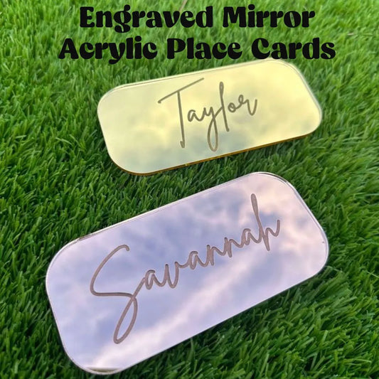 Engraved Mirror Acrylic Place Cards