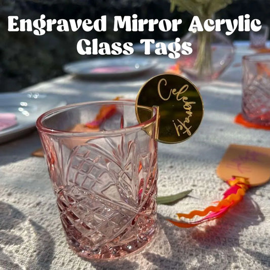 Engraved Mirror Glass Tags