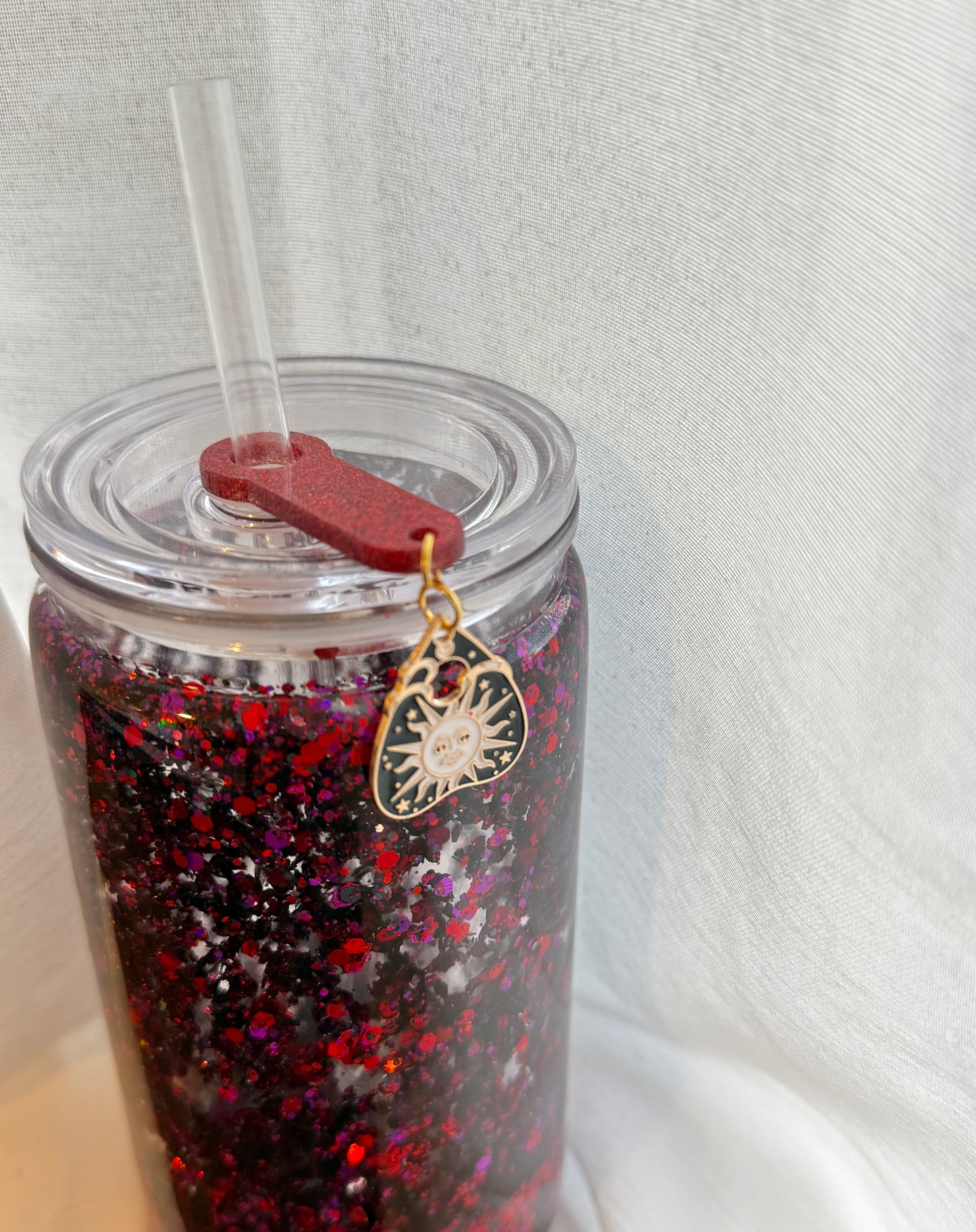 Acrylic Straw Charm Holder - 16oz can cups