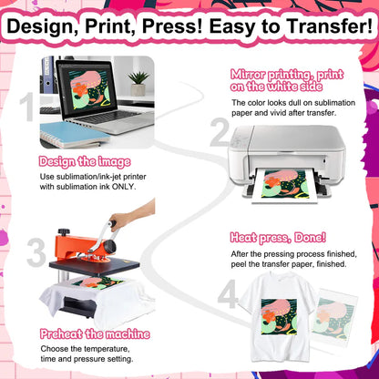 Teckwrap Sublimation Paper Sheets - 100 Sheets