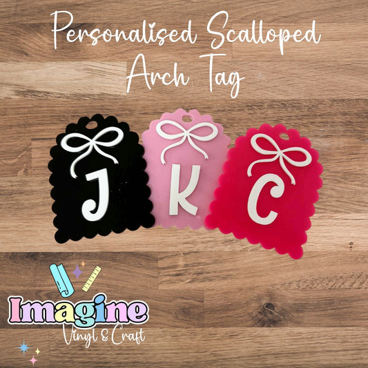 Personalised Scalloped Arch Tag