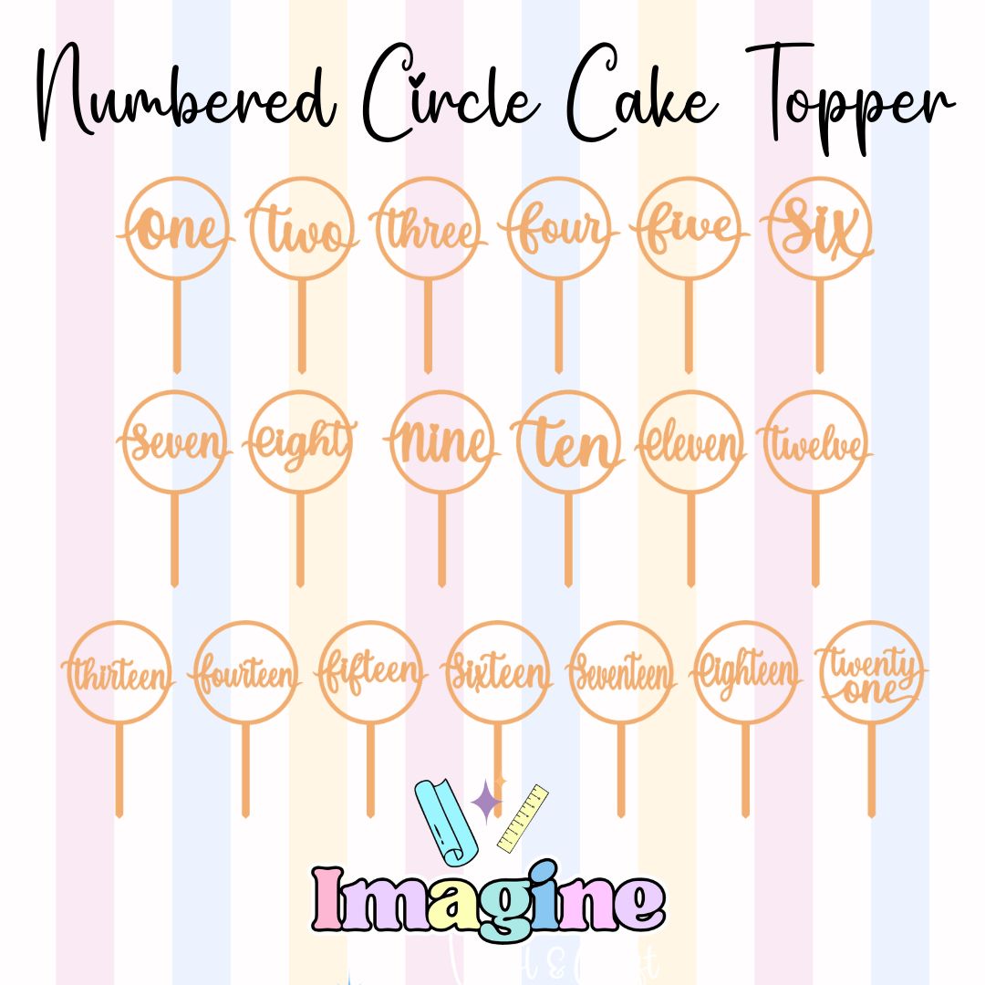Numbered Round Cake Topper