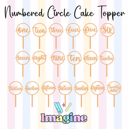 Numbered Round Cake Topper