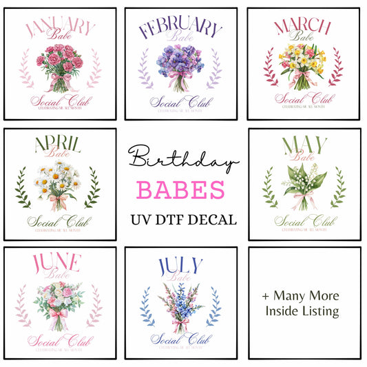 UV-DTF Birthday Babe Decals