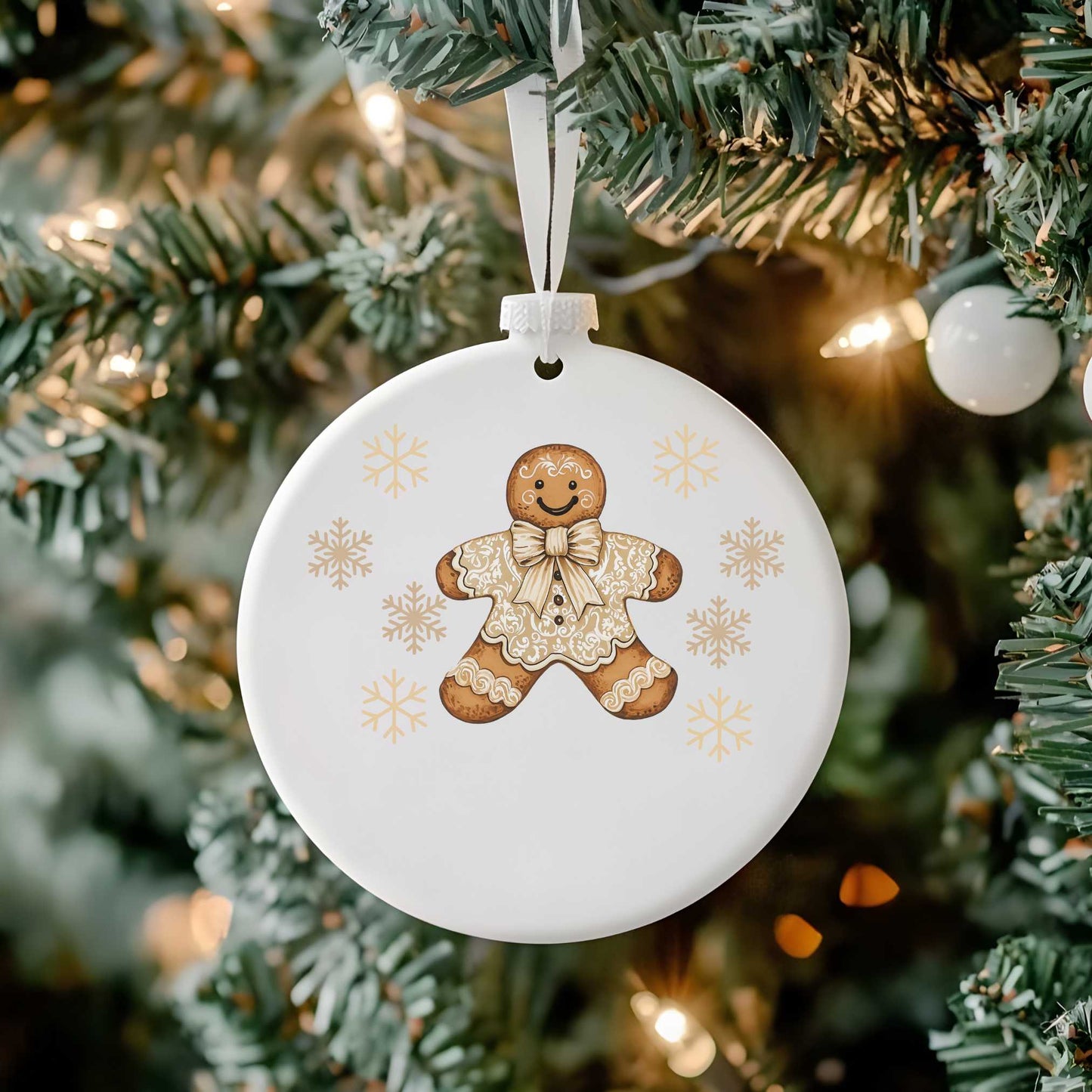 Frosted Bauble And UV-DTF Decal Beige