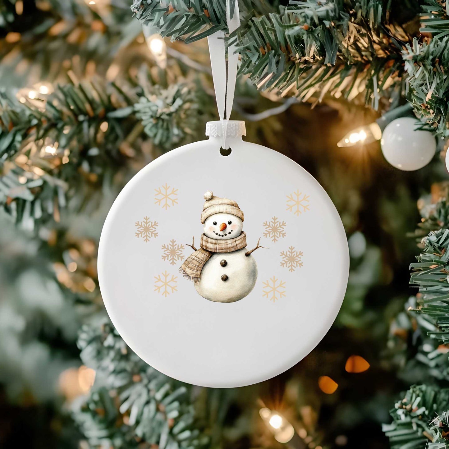 Frosted Bauble And UV-DTF Decal Beige