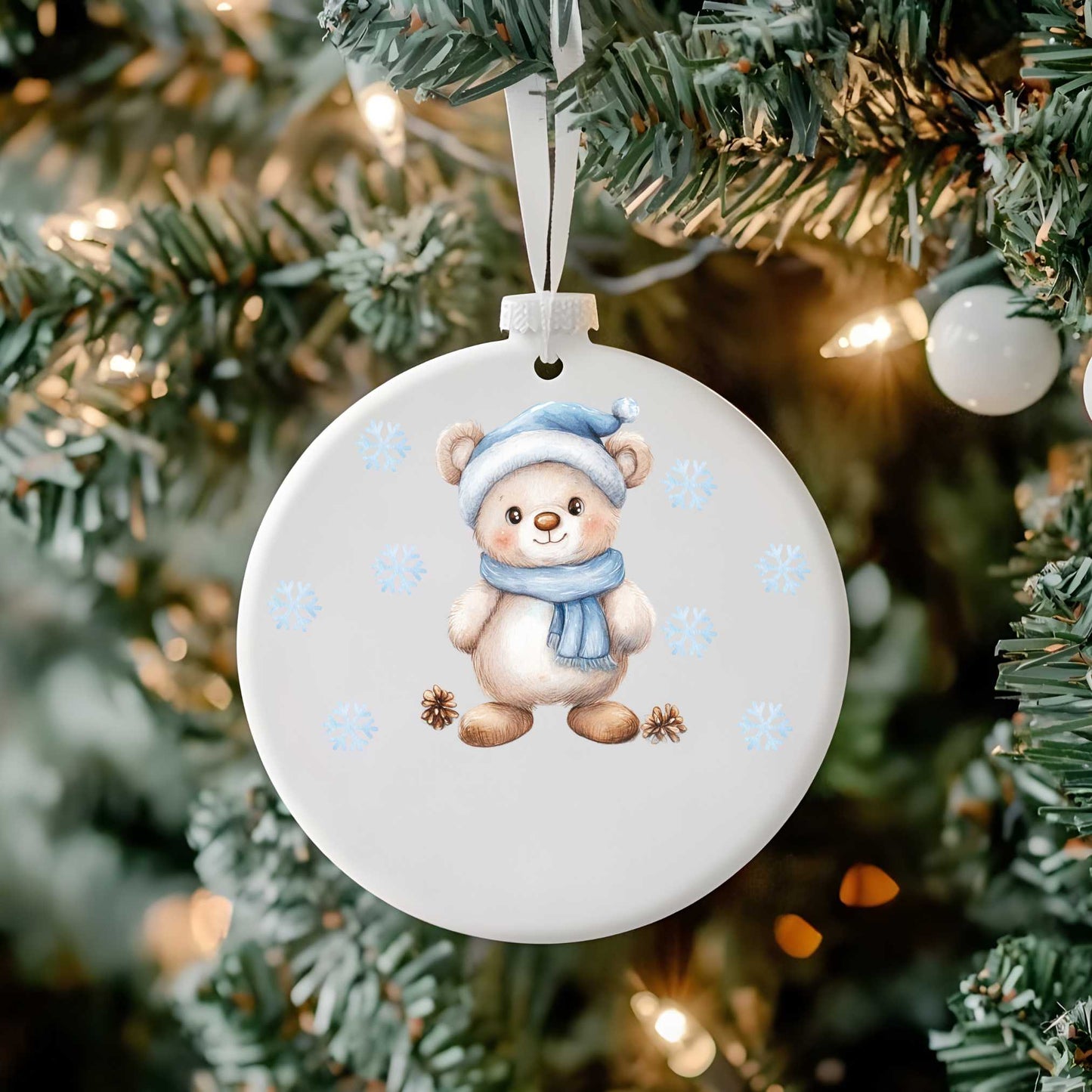 Frosted Bauble And UV-DTF Decal Blue