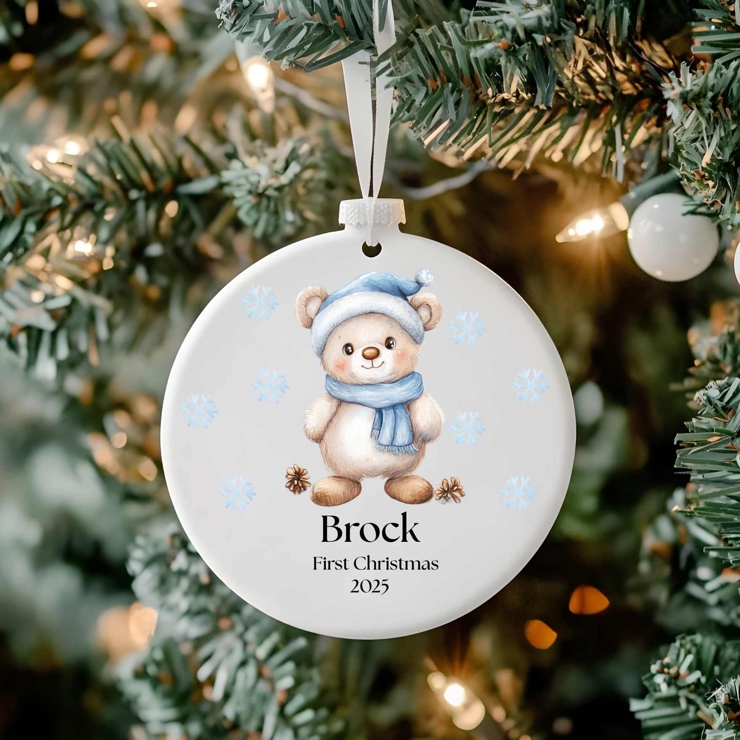 Frosted Bauble And UV-DTF Decal Blue