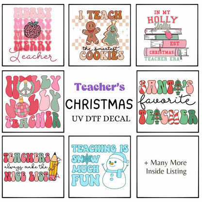 UV DTF Teacher  Christmas Decals