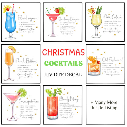 Christmas Cocktail Decals