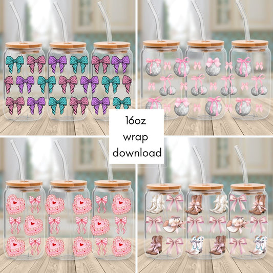 Downloadable - File B Bows- Cup Wrap