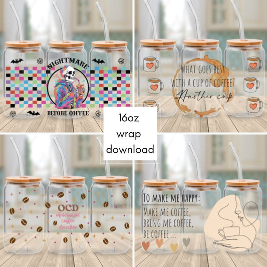 Downloadable - File 1C Coffee  - Cup Wrap