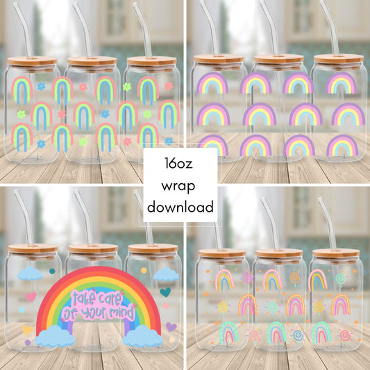 Downloadable - File 1F Rainbow  - Cup Wrap