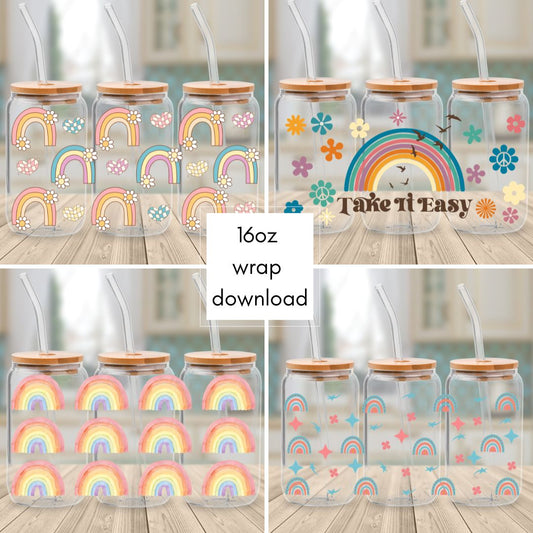 Downloadable - File 1G Rainbow  - Cup Wrap