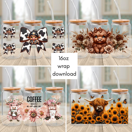 Downloadable - File 1J Cows - Cup Wrap