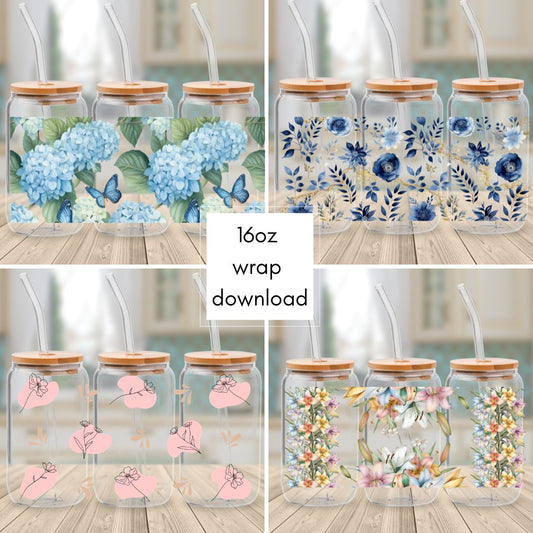 Downloadable - File 1P Floral - Cup Wrap