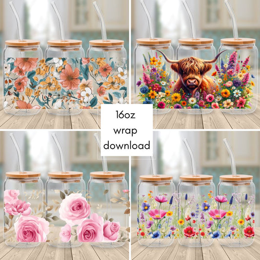 Downloadable - File 1R Floral - Cup Wrap