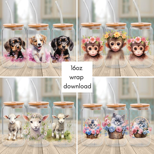 Downloadable - File H Animals - Cup Wrap