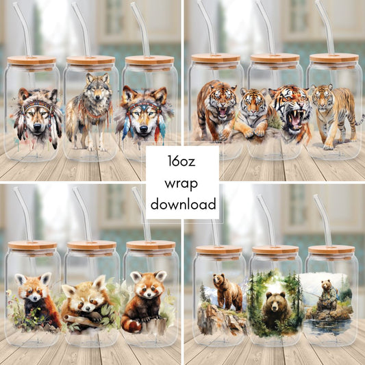 Downloadable - File G Animals - Cup Wrap
